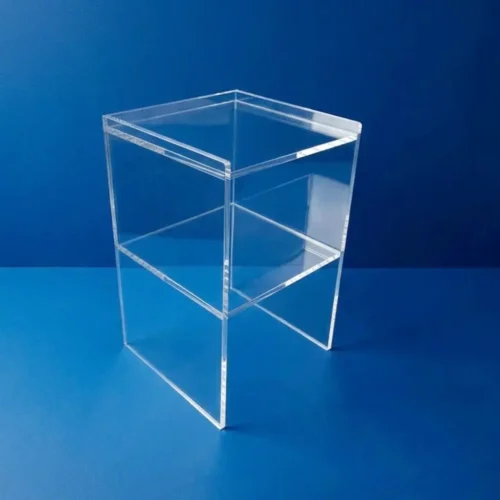 Comodino alto in plexiglass trasparente