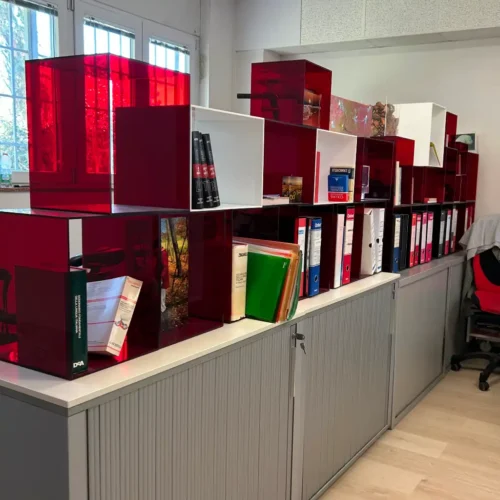 Cubi PLEXIGLAS Porta Documenti per Ufficio spazio ottimizzato. Componibili, resistenti per raccoglitori e faldoni