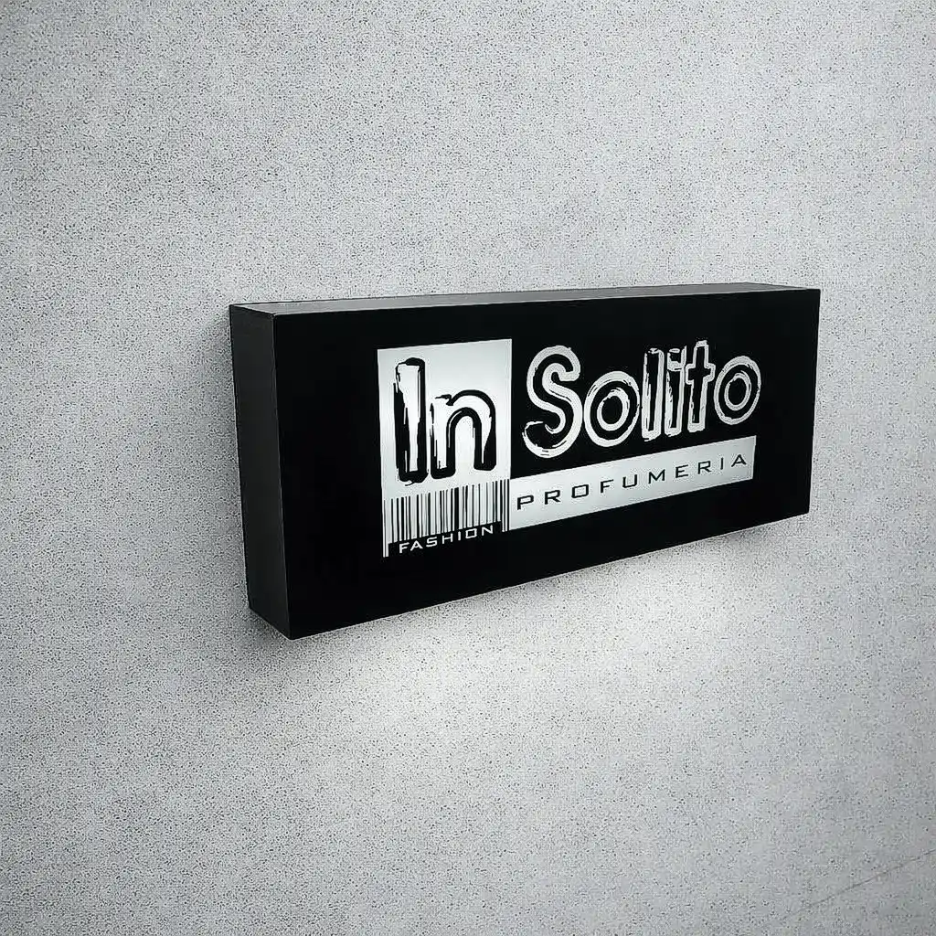 Insegna scatolata plexiglass rettangolare