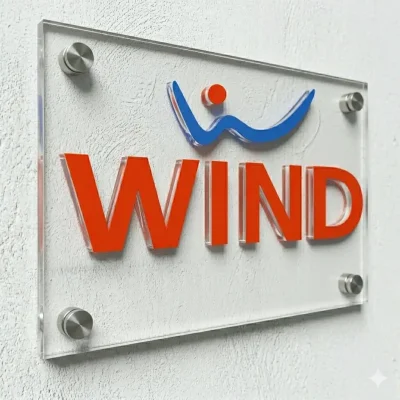 Lettere PLEXIGLAS insegna Wind con adesivo