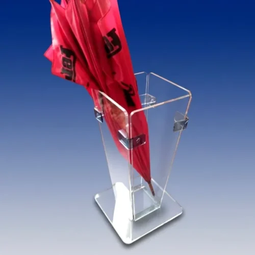 Portaombrelli design plexiglass trasparente dettagli fluo moderno