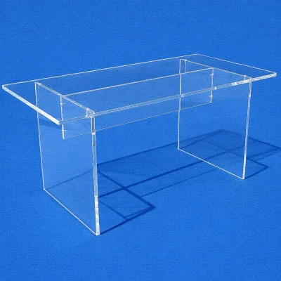 Tavolo plexiglass per galleria d’arte smontabile