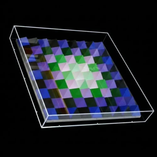 Teca espositore plexiglass opera Vasarely