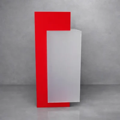 Urna plexiglass satinato e pvc rosso