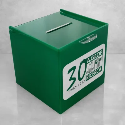 Urna raccolta fondi plexiglass Ageop