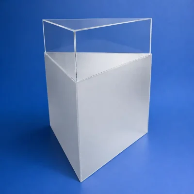 Vetrina colonna plexiglass satinato teca trasparente