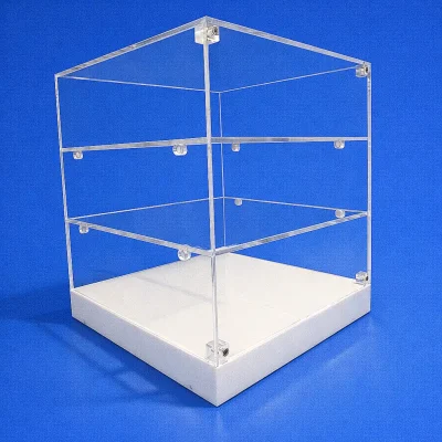 Vetrina plexiglass cubo base opal 3 ripiani