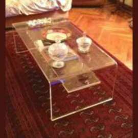 tavolo plexiglass salotto trasparente ripiano stretto