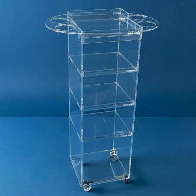 Carrello professionale plexiglass con vassoio