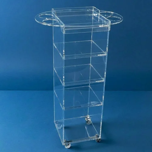 Carrello professionale plexiglass con vassoio