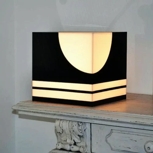 Cubo luminoso geometrico ECLIPSE luce calda e RGB