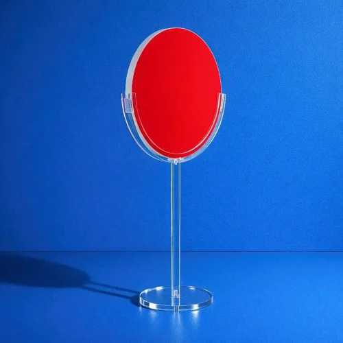 Espositore PLEXIGLAS per Pannelli Circolari con supporto a mezzo cerchio