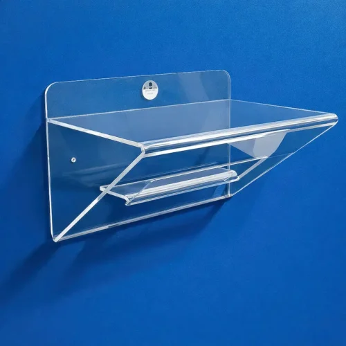 Mensola plexiglass ripiegata con nicchia