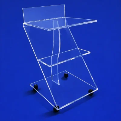 Carrello in plexiglass per dispositivi medicali