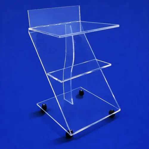 Carrello in plexiglass per dispositivi medicali