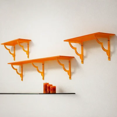 Mensole in Vetro Acrilico Arancio Fluo Satinato 10 mm | Puro design