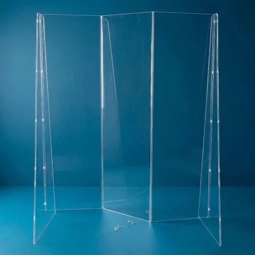 Parete divisoria plexiglass con postazione