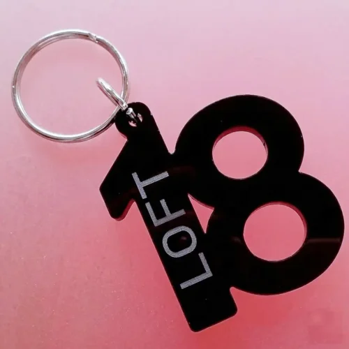 Portachiavi plexiglass nero marcatura laser