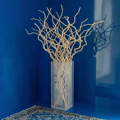 Vaso da Terra in PLEXIGLAS Sabbiato H65 cm