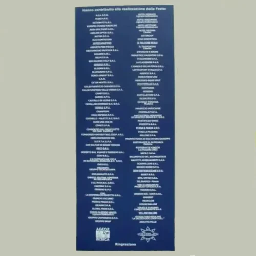 Cartello PVC colorato scritte PVC bianco fondazione AGEOP