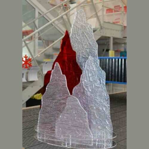 Decorazione Natalizia plexiglass frost effetto ghiaccio per la tua vetrina natalizia e invernale in plexiglass. Tutto il plexiglass su misura