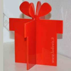 Pacco regalo plexiglass rosso promozionale