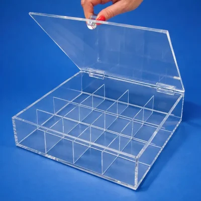 Scatola plexiglass con scomparti