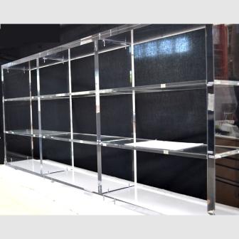 Libreria 9 moduli massello plexiglass trasparente