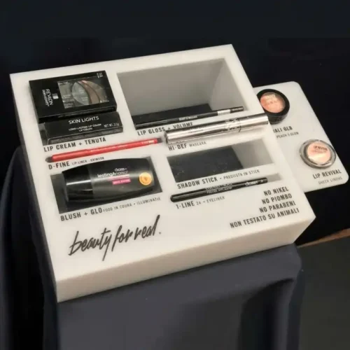 Espositore plexiglass opal per cosmetici