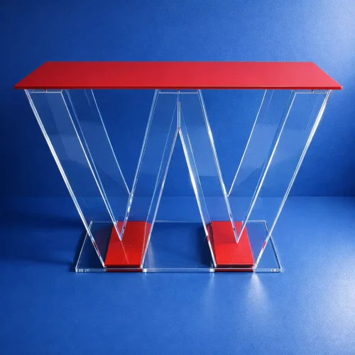 Banco stand plexiglass a forma W