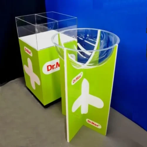 Espositore vasca tonda su pannelli light