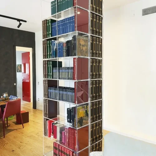 Libreria plexiglass composizione per colonna