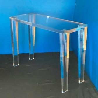 tavolo consolle gambe affusolati plexi trasparente massello PURE