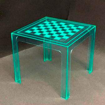 Tavolino da soggiorno quadrato piano a scacchiera