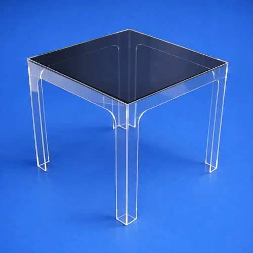 Tavolino quadrato piano fumé