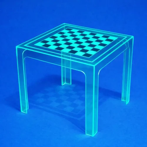 Tavolino quadrato plexiglass scacchiera