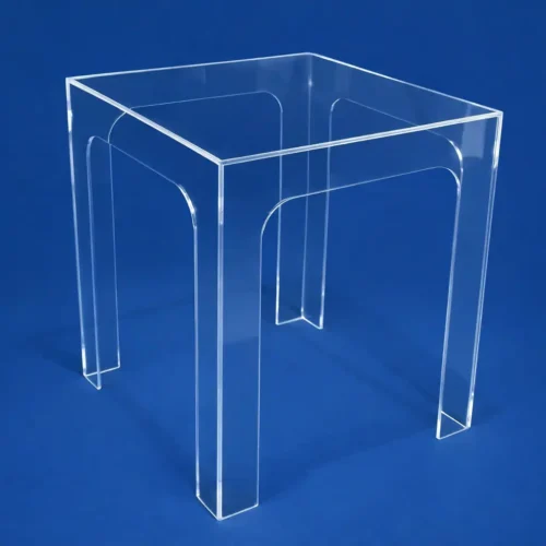 Tavolo quadrato plexiglas trasparente da pranzo per spazi piccoli e monolocali