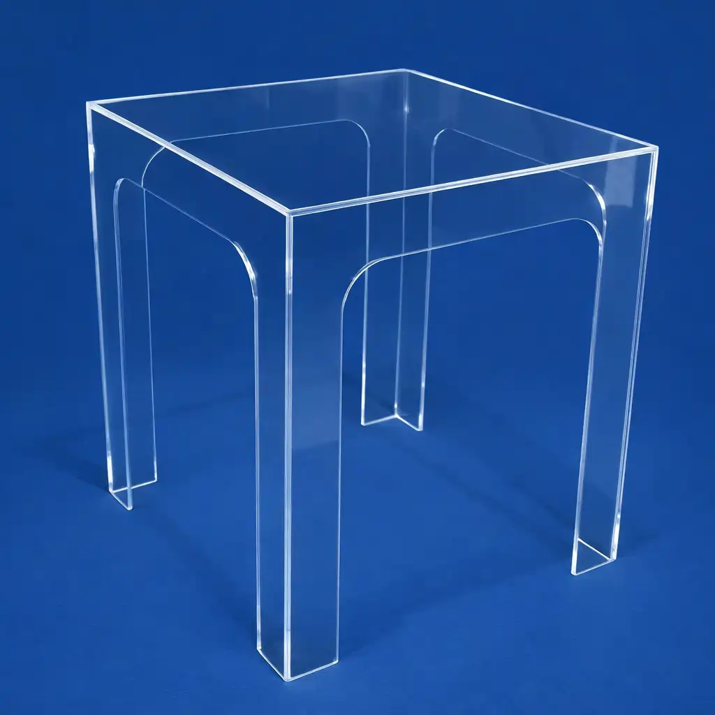 Tavolo quadrato plexiglas trasparente da pranzo per spazi piccoli e monolocali