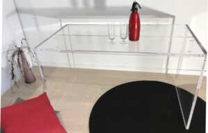 Tavolo o scrivania doppio uso in plexiglass trasparente