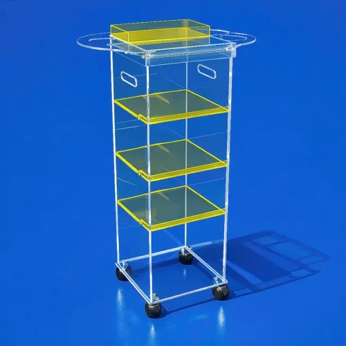 Carrello parrucchiere design trasparente Ludovic Bologna