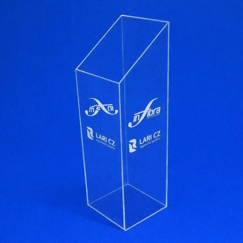 Colonna Plexiglass dispenser, Trasparenza e Logo Inciso, H 175 cm