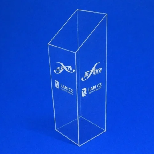 Colonna Plexiglas dispenser, Trasparenza e Logo Inciso, H 175 cm